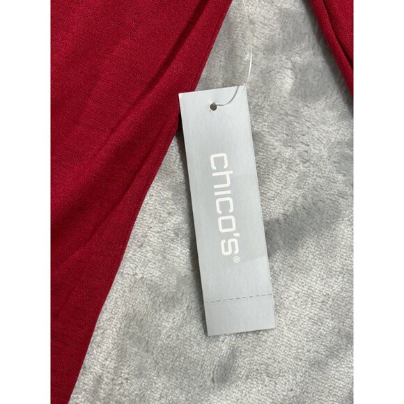 Chico’s Blouse Women's Small Wine Burgundy Mesh Hem Beaded Tunic - Picture 7 of 11